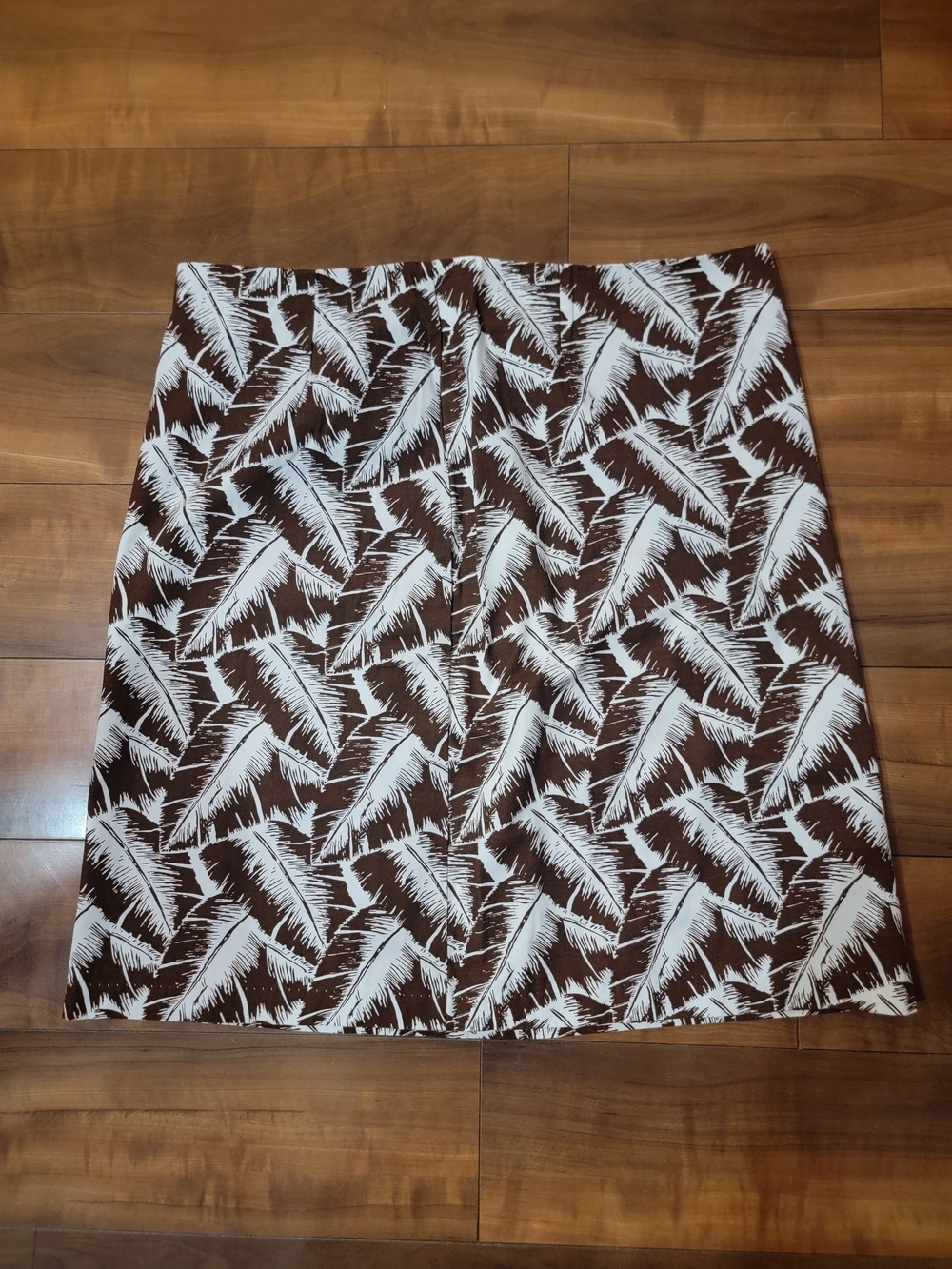 White Stag Brown and White Printed Pencil Skirt